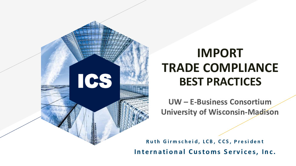 International Customs Services Presentation Slides: Import Trade Compliance Best Practices thumbnail